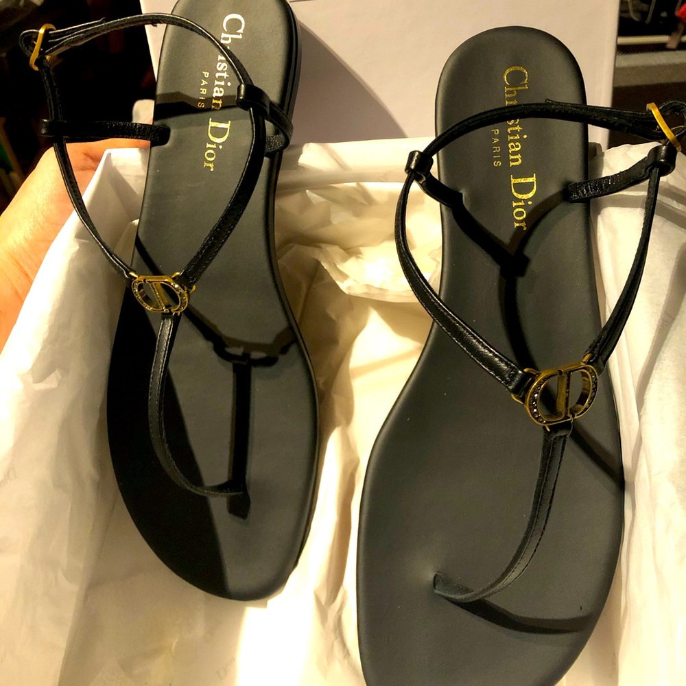 Dior lambskin & strap sandals